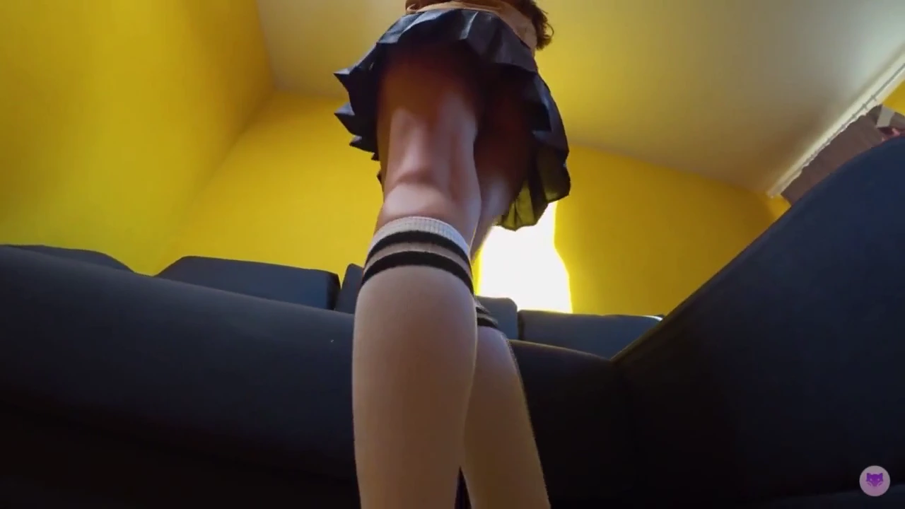 Intercourse with a pretty girl having a large buttocks in reverse riding position and cosplay attire porn video